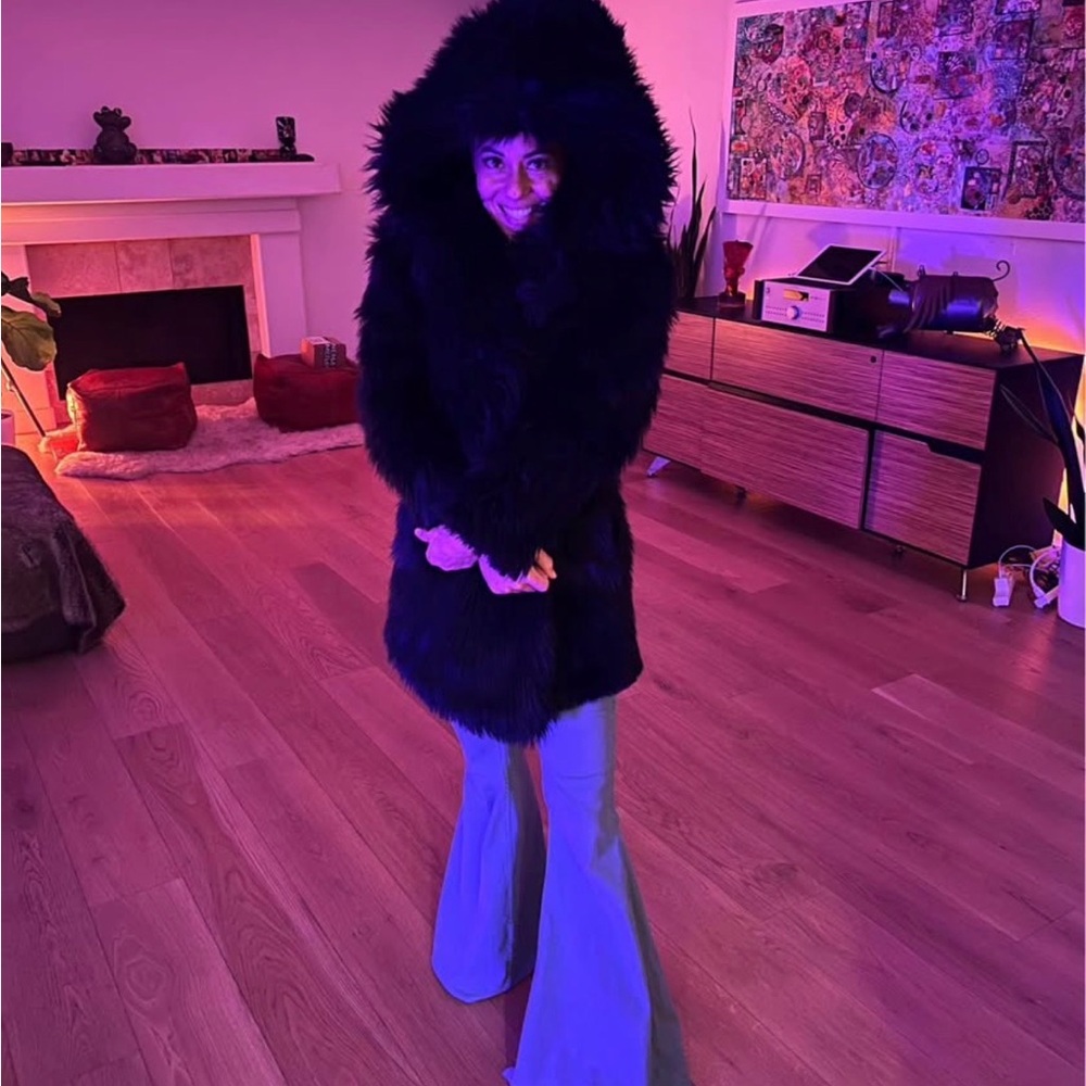 Spirithoods Black Wolf Faux Fur Coat